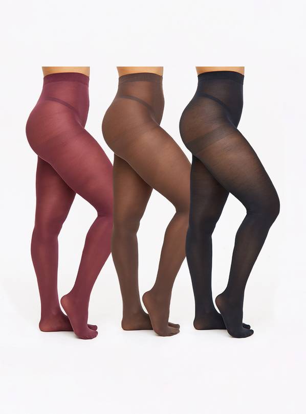 60 Denier Opaque Tights 3 Pack S